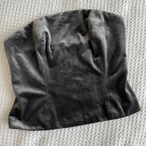 Revelry Gray Velvet Tube Top Feminine Chic Going Out Top Size Medium - Picture 1 of 6